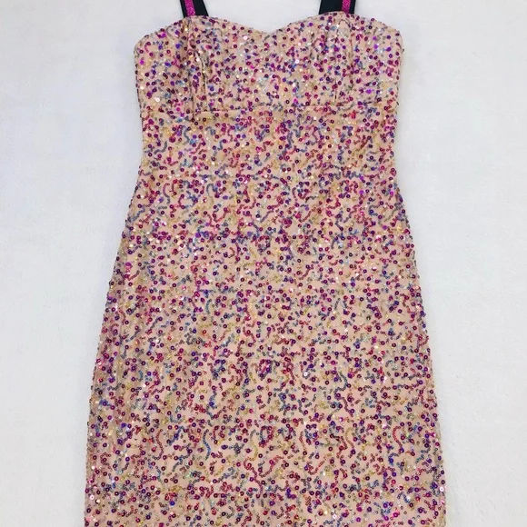 Tweeze Me, Colorful Sequin Mini Dress, Size 5 - Picture 7 of 16